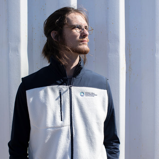 Men's WHOI Logo Eco Sherpa Fleece Vest