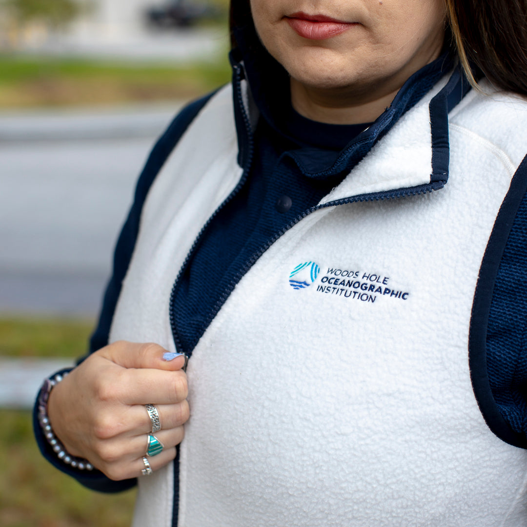 Women's WHOI Logo Eco Sherpa FLeece Vest