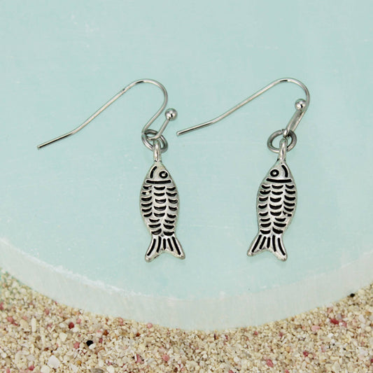 Little Kipper Silver Fish Earrings