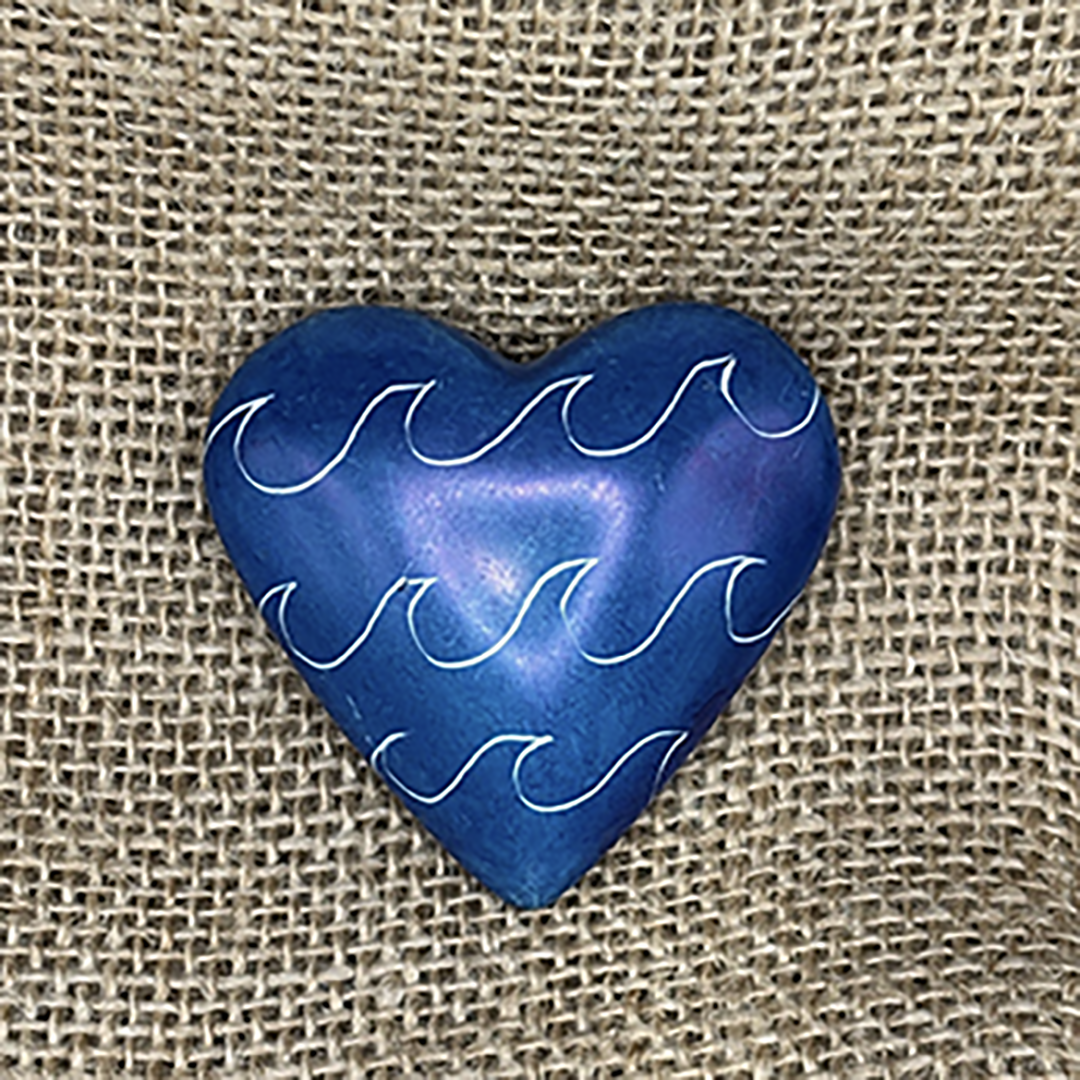 Ocean Waves Soapstone Heart Keepsake