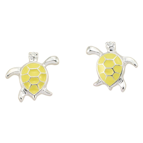 Enamel Sea Turtle Stud Earrings