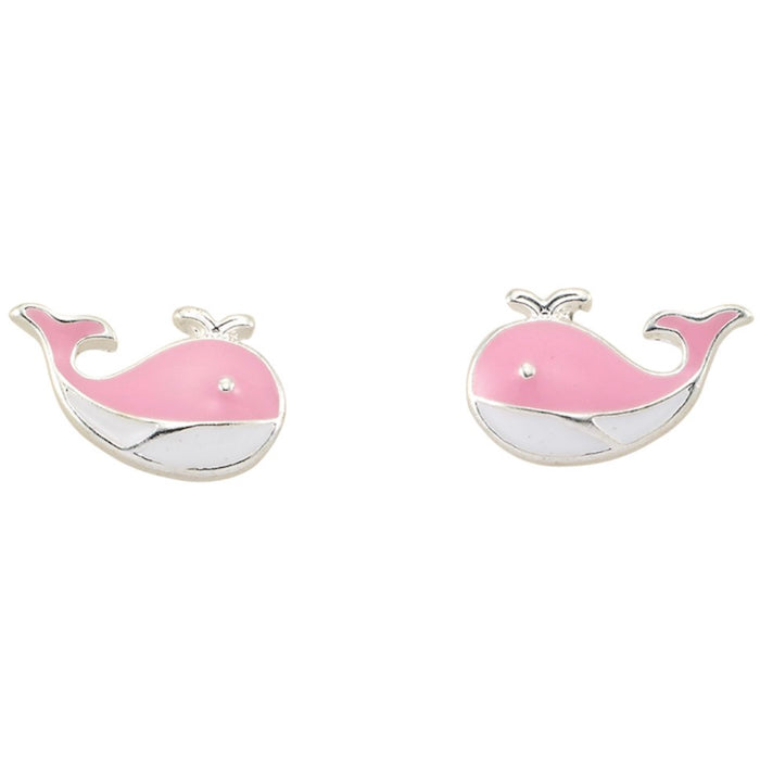 Enamel Whale Stud Earrings