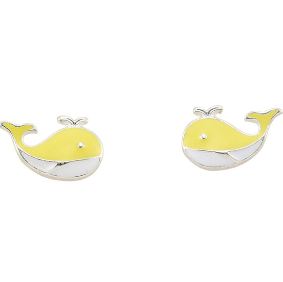 Enamel Whale Stud Earrings