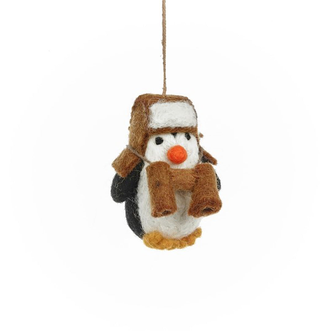 Explorer Penguin Ornament-Felted