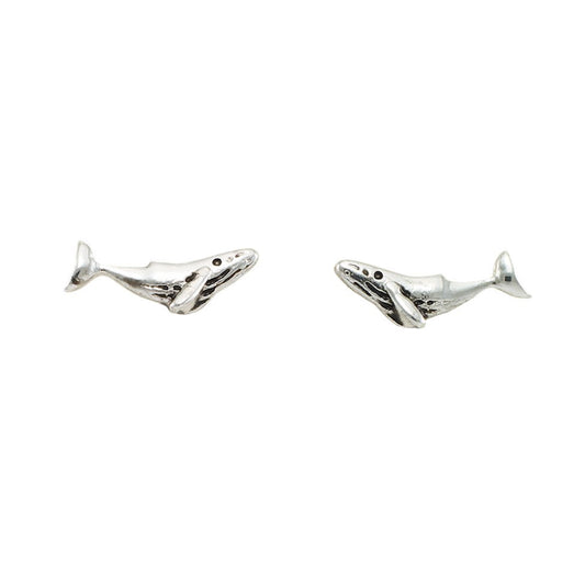 Mini Humpback Whale Stud Earrings