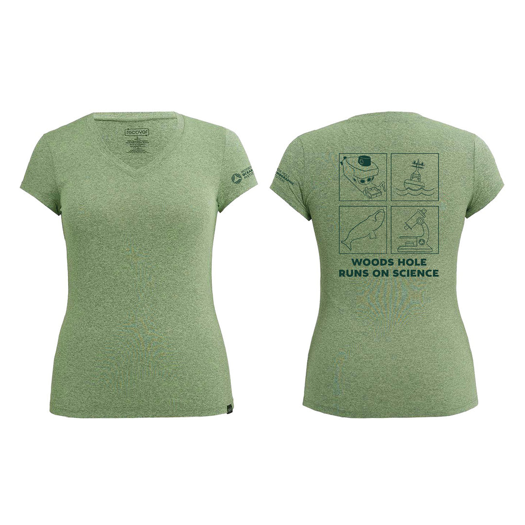 Women's Woods Hole Runs on Science Sport Tee