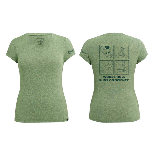 Women's Woods Hole Runs on Science Sport Tee