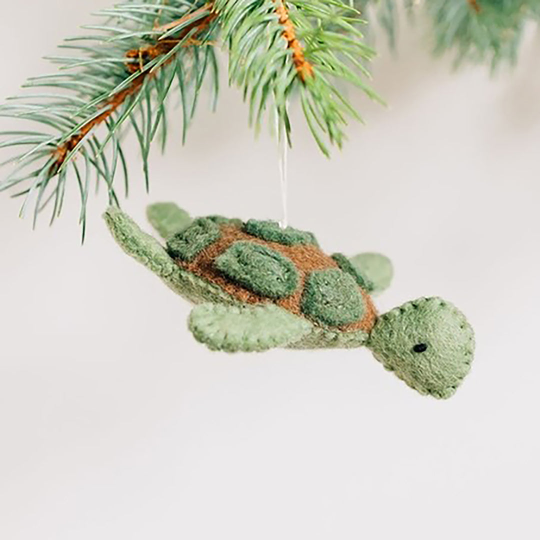 Sea Turtle Ornament - Felted