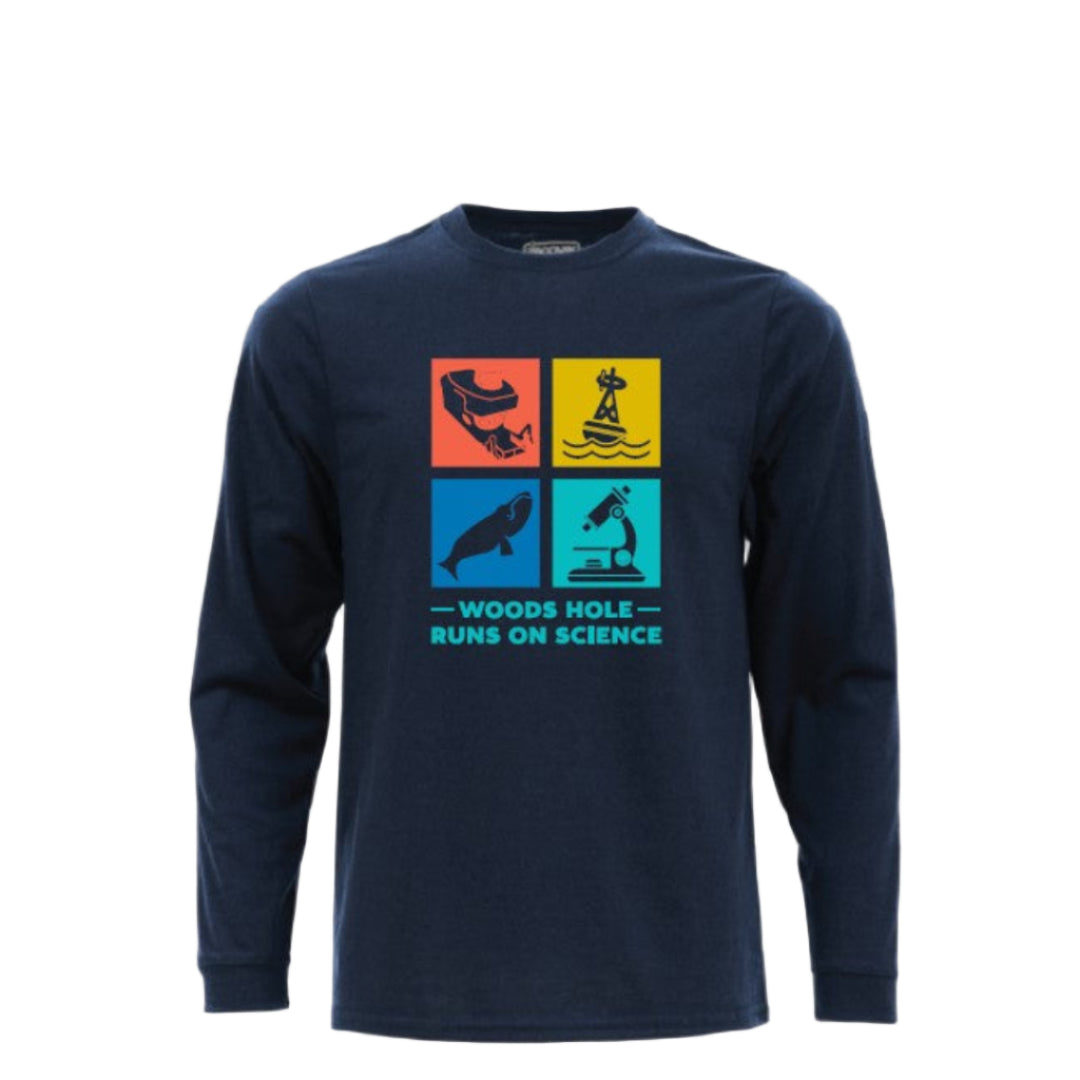 Woods Hole Runs on Science-Long Sleeve T-Shirt