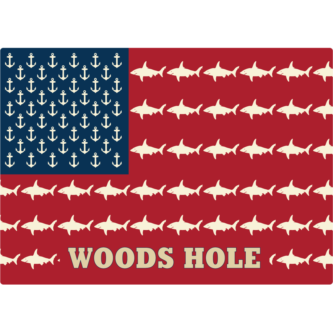 American Flag-Woods Hole Sticker