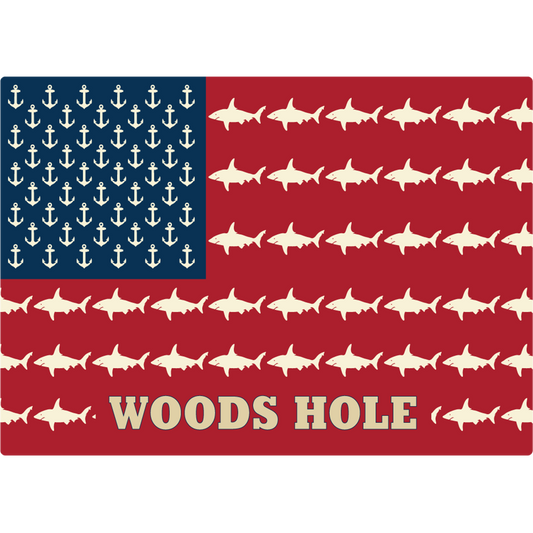 American Flag-Woods Hole Sticker