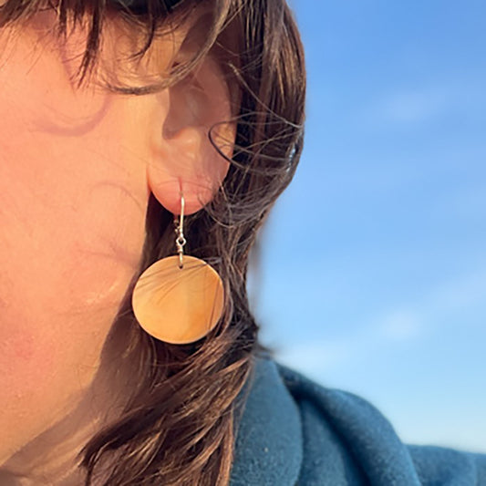 Raw Elemental Orb Earrings - Coral Colored