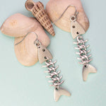 Silver Fish Bones Earrings