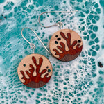 Wooden Coral Earrings