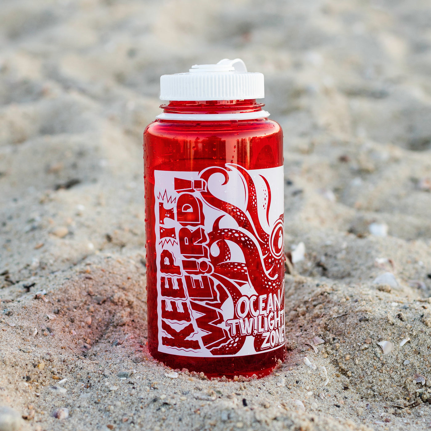Strawberry Squid, WHOI X Cape Clasp: Keep it Weird Water bottle