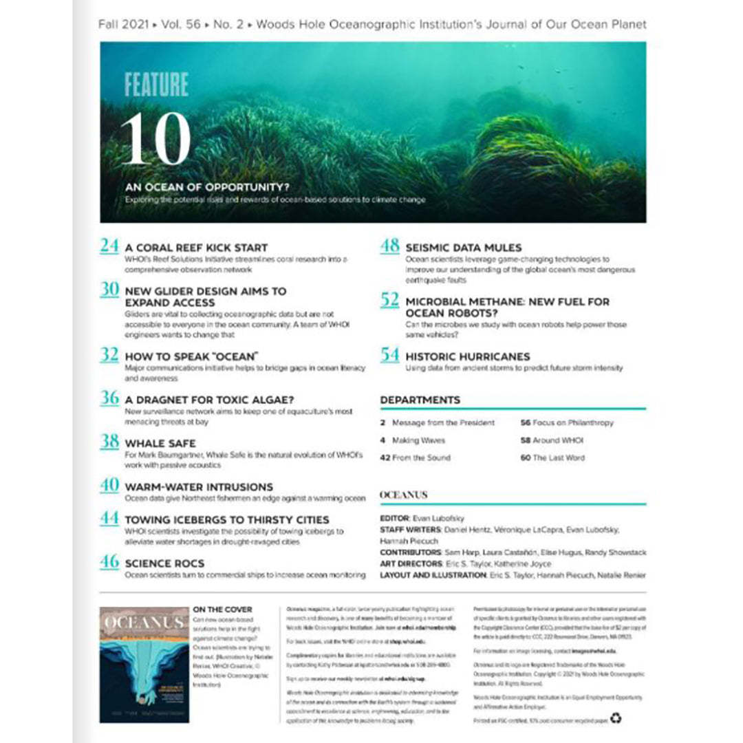 Oceanus Magazine: An Ocean of Opportunity-Vol.56 No.2