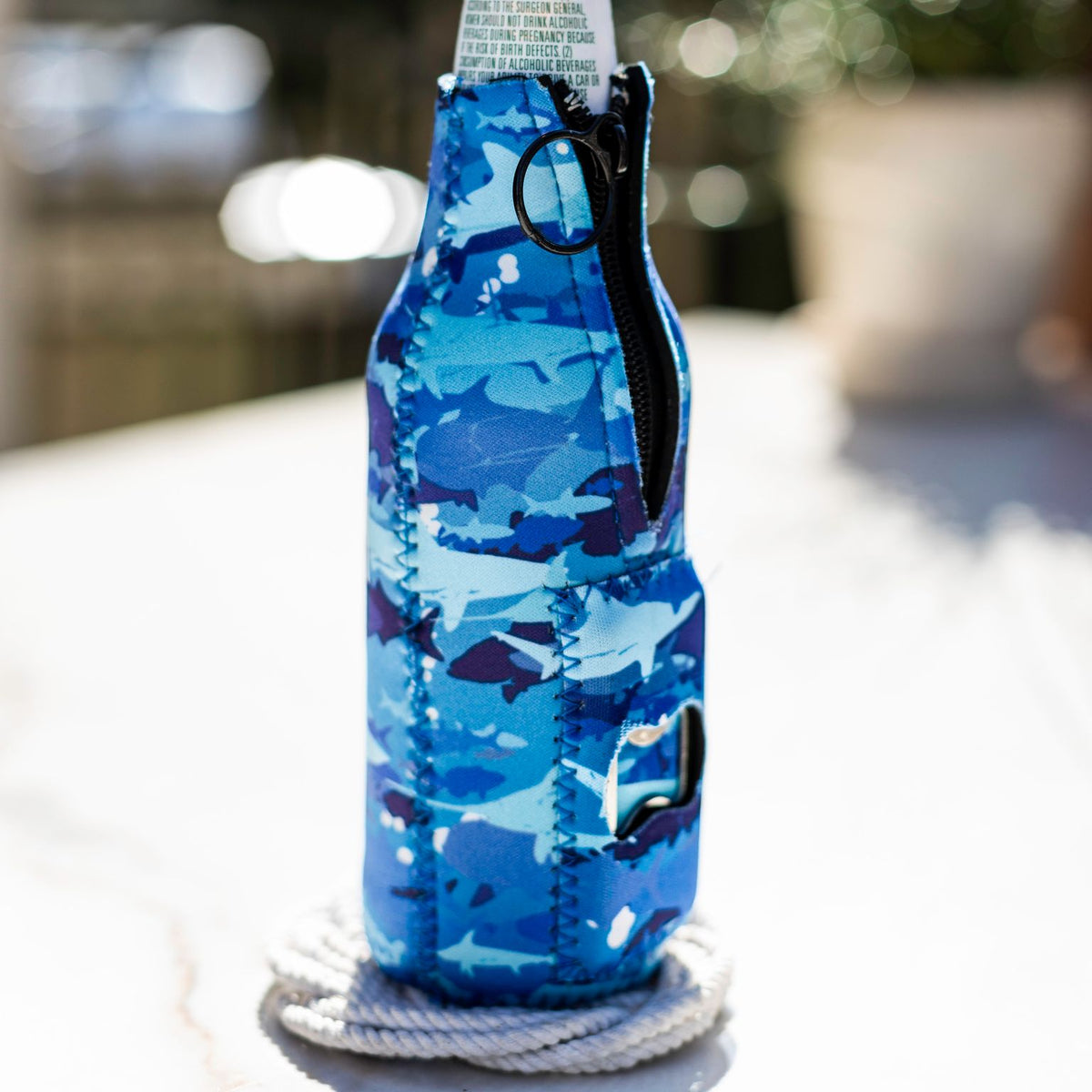 Bottle Coozie-Shark Camo