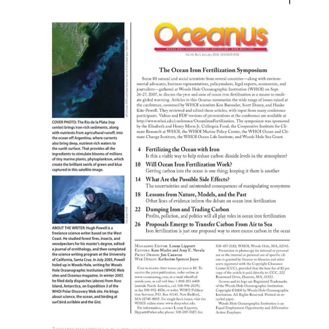 Oceanus Magazine: Should We Fertilize the Ocean